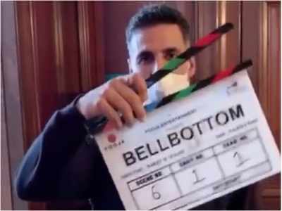 Akshay Kumar starts shooting for 'Bell Bottom' with new norms; shares video from the set, captions it 'Lights, Camera, Mask On and Action'
