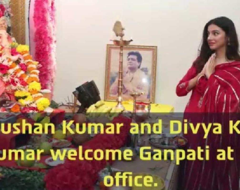 
Bhushan Kumar and Divya Khosla Kumar welcome Lord Ganesha at their office
