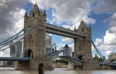 London's famous Tower Bridge gets stuck in an open position