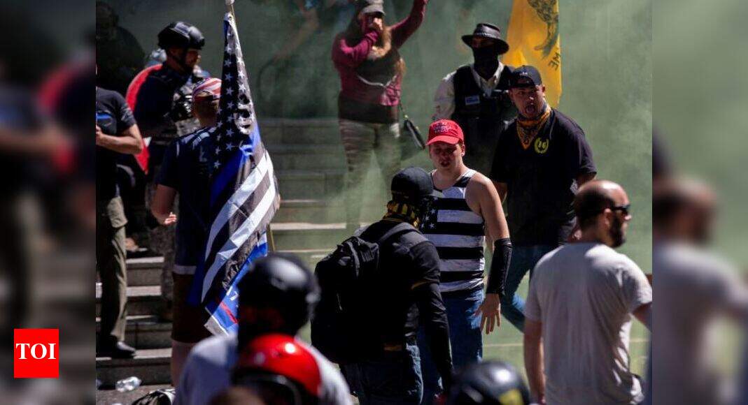 Riot declared outside Portland public safety building Times of India