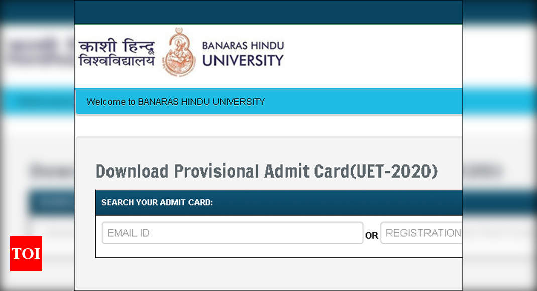 BHU UET 2020 Entrance Exam Admit Card released @bhuonline