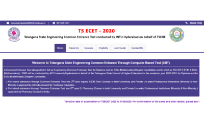 TS ECET hall ticket 2020 released @ ecet.tsche.ac.in