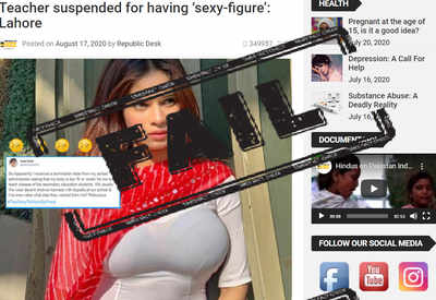 FAKE ALERT: Indian model Zoya Shaikh’s photo shared as teacher suspended in Lahore for ‘sexy-figure’