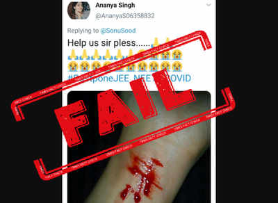 FAKE ALERT: 2016 image of slit-wrist shared to claim students are committing suicide over NEET, JEE exams