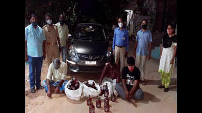 Special enforcement bureau seizes Karnataka liquor smuggled into Tirupati