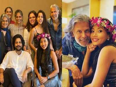 Milind Soman celebrates wife Ankita Konwar's 29th birthday with family; shares pictures from the party!