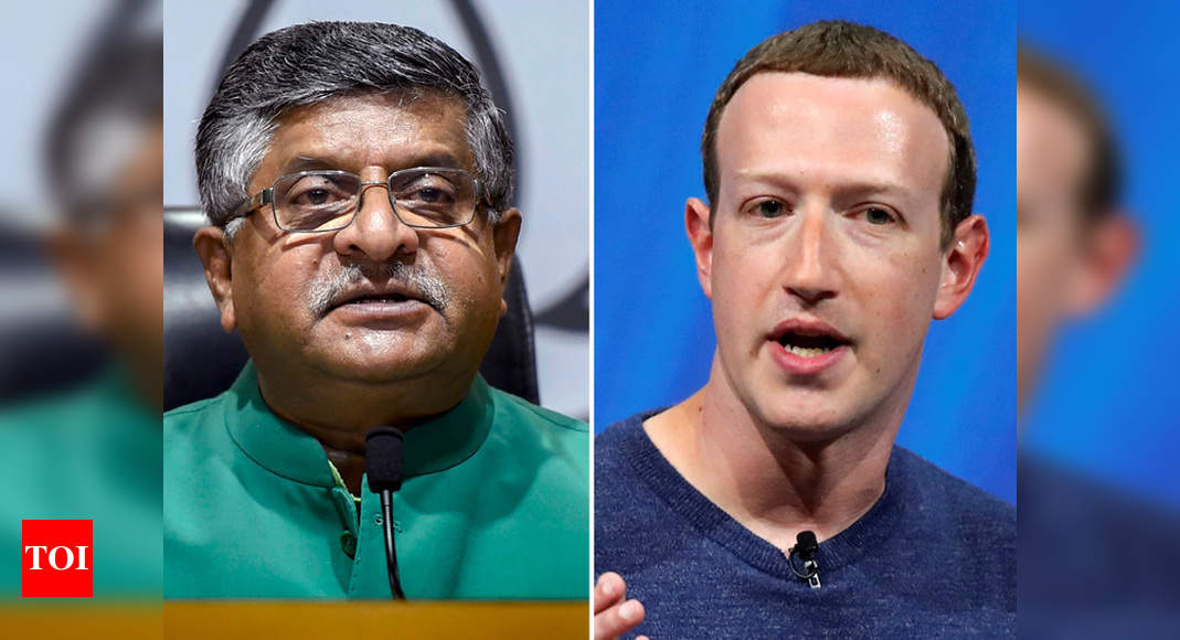 Facebook Hate Speech Ravi Shankar Prasad Writes To Mark Zuckerberg Over Political Bias India News Times Of India