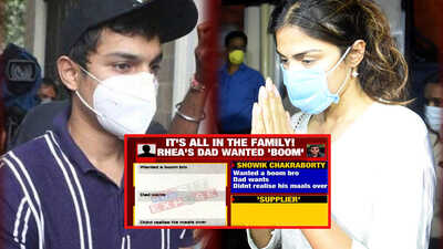 Rhea Chakraborty’s brother Showik’s chats with drug peddler indicate he was allegedly purchasing 'boom' for father Indrajit Chakraborty