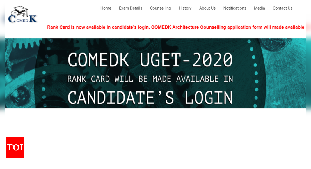 Comedk Result Comedk Uget 2020 Results Announced