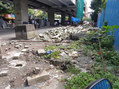 debris in the name of metro construction