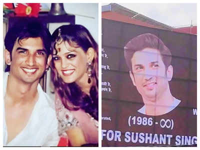Sushant Singh Rajput’s sister shares a picture the actor on a billboard in Patna, fans write, ‘We need a statue’