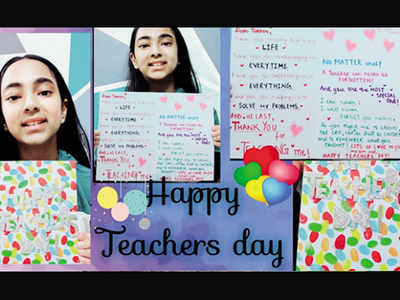 Handmade Cards, Videos For Virtual Teacher'S Day | Lucknow News - Times Of  India