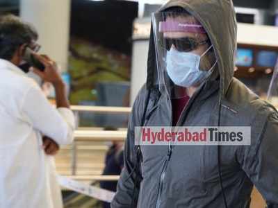 Spotted: Ram Pothineni covered head-to-toe as he heads back to the city