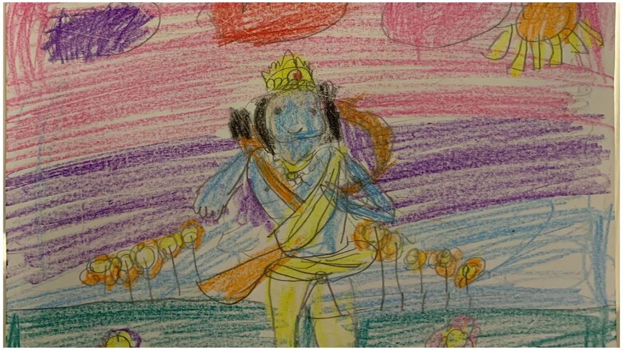 Krishna drawing Stock Vector Images - Alamy