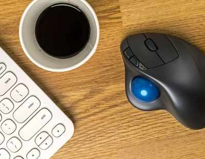 Trackball mice that help in eliminating repetitive motion of the device