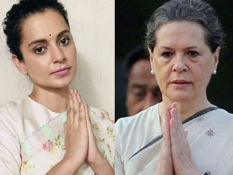 Kangana Ranaut asks Congress president Sonia Gandhi to intervene: Being a woman, aren't you anguished by the treatment I am given? | Hindi Movie News - Times of India