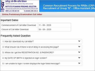 IBPS RRB Office Assistant admit card 2020 released; Download here
