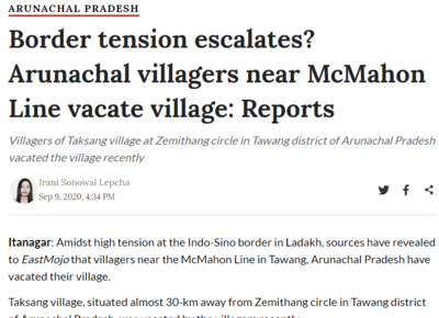 FAKE ALERT: Ministry of Defence calls media reports of villages being vacated in Arunachal Pradesh fake