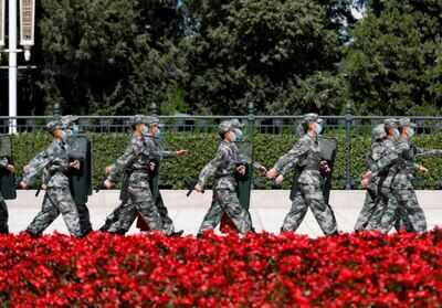 Soldiers of the People's Liberation Army (PLA) march outside the Great Hall of the People in Beijing (Reuters file photo for representation purpose only)