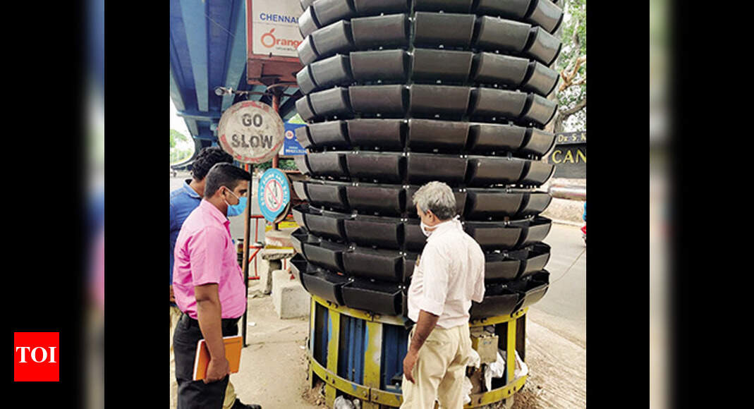14 Chennai flyovers to get vertical gardens Chennai News Times of India