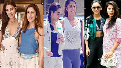 Netizens dig out old pics of Rhea Chakraborty with Sara Ali Khan, Rakul Preet Singh and Simone Khambatta after her alleged confession in 'drug case'