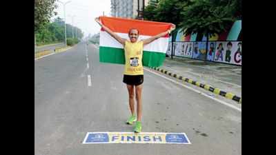 Lucknow: Army veteran shines in virtual Boston marathon