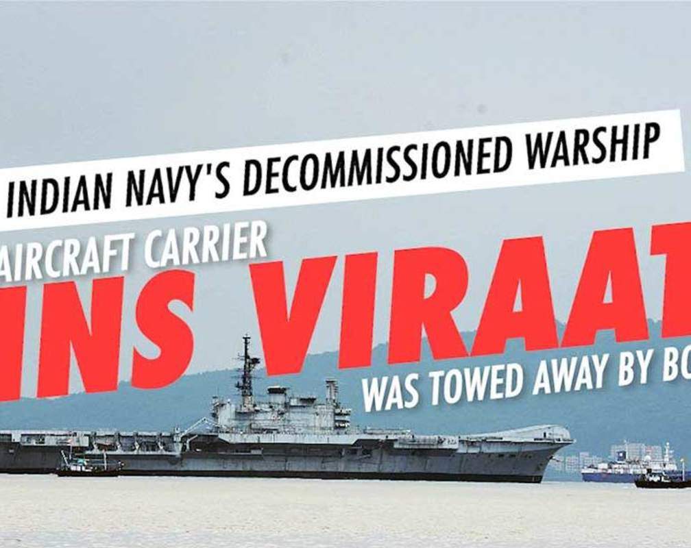
Indian Navy's decommissioned warship aircraft carrier INS Viraat was towed away by boats today
