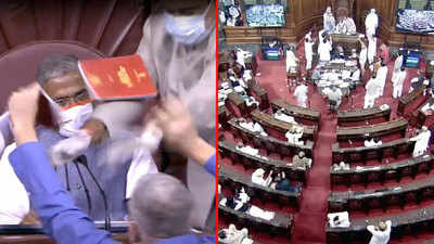 Amid heated debate on farm bills, Opposition MPs heckle RS presiding officer
