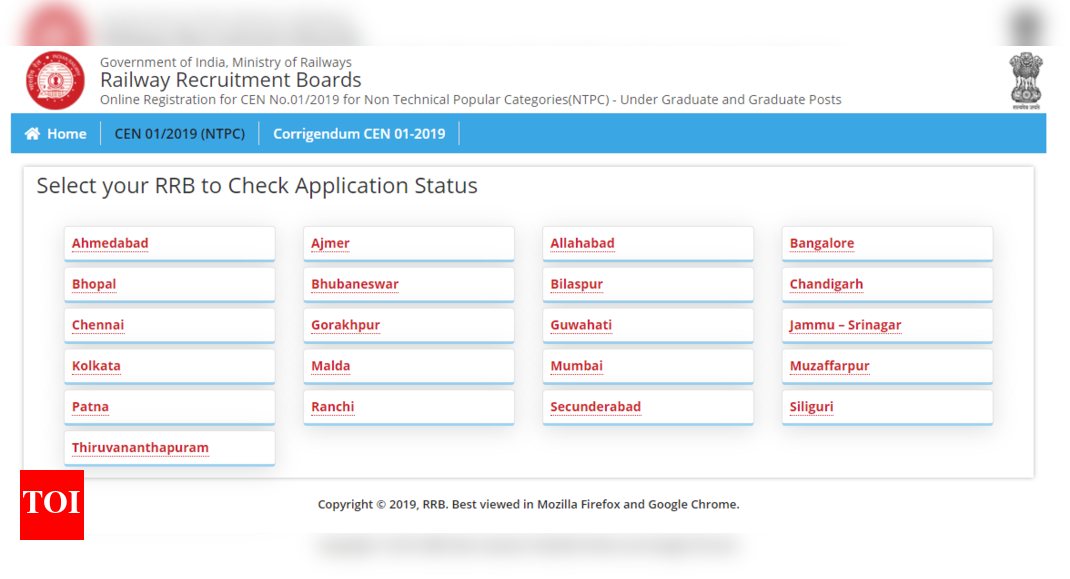 Rrb Ntpc Application Status 2020 Released Here S Region Wise Links Rrb Ntpc Application Status 2020 Released Here S Region Wise Links