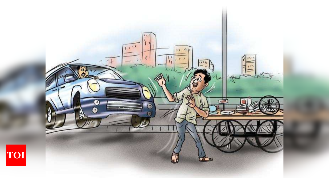 Ahmedabad: Car lands on scrap trader, he survives | Ahmedabad News