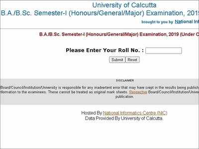 Calcutta University B.A/B.Sc. Semester -I results announced @ wbresults.nic.in, check here