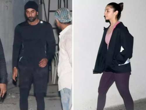 Ranbir Kapoor and Alia Bhatt visit old Dharma office in Bandra