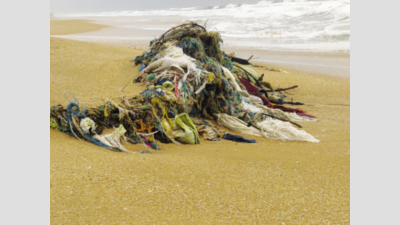 Mounds of uncleared entangled garbage getting buried in sand | Goa News ...