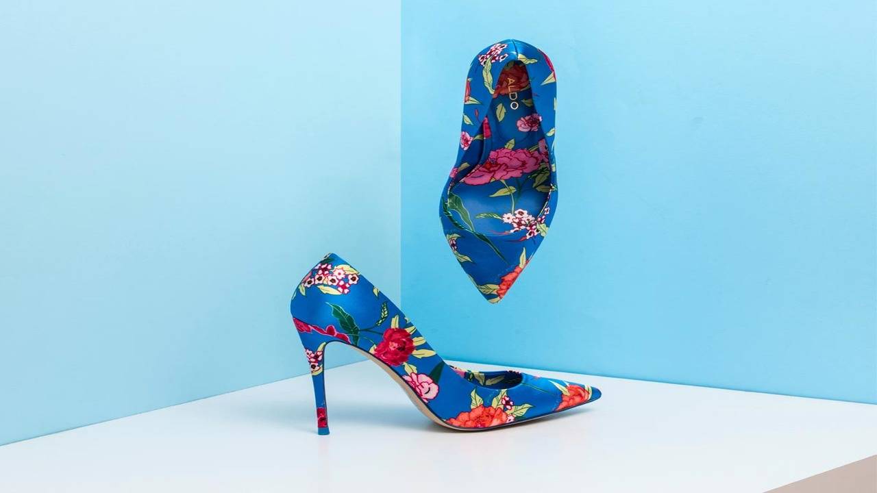 Women's Floral Heels Spring Pointy Toe Stiletto Heels Pumps by FSJ|FSJshoes