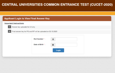 CUCET 2020 Final Answer Key released @ cucetexam.in, here's link