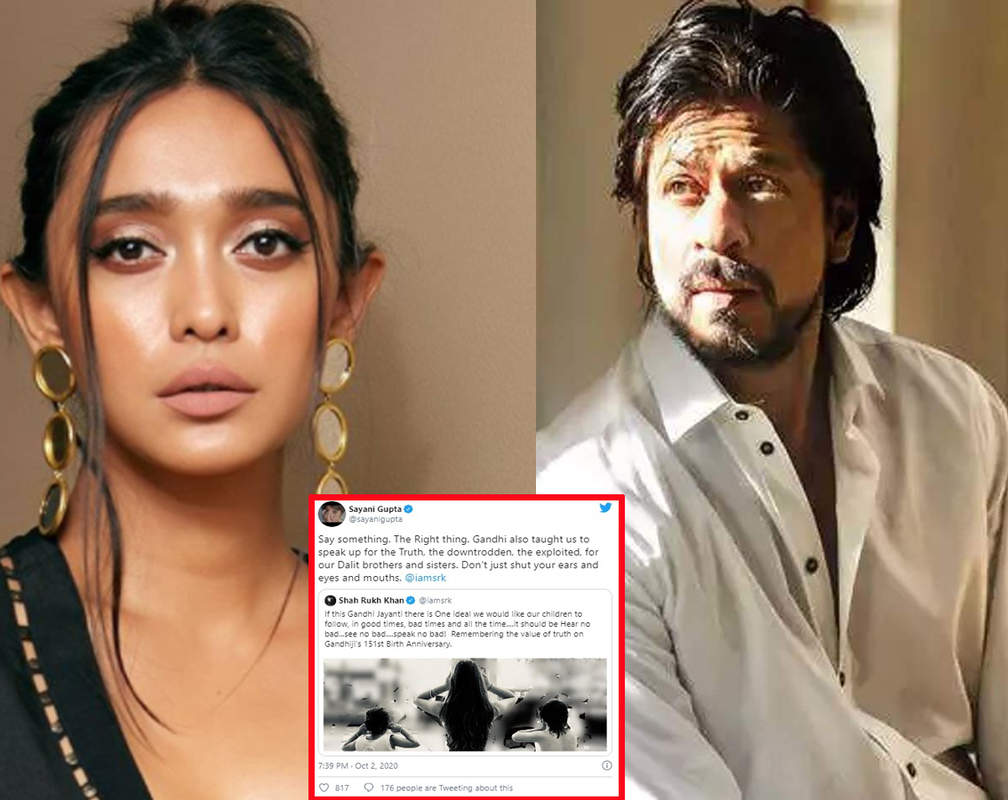
Sayani Gupta urges Shah Rukh Khan to 'speak up for the truth, for the Dalits' and not shut his eyes

