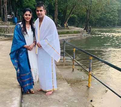 Anu Poovamma on a religious sojourn with husband NC Aiyappa
