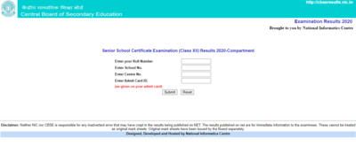 CBSE Compartment Result 2020 for Class 12th announced at cbseresults.nic.in, here's direct link