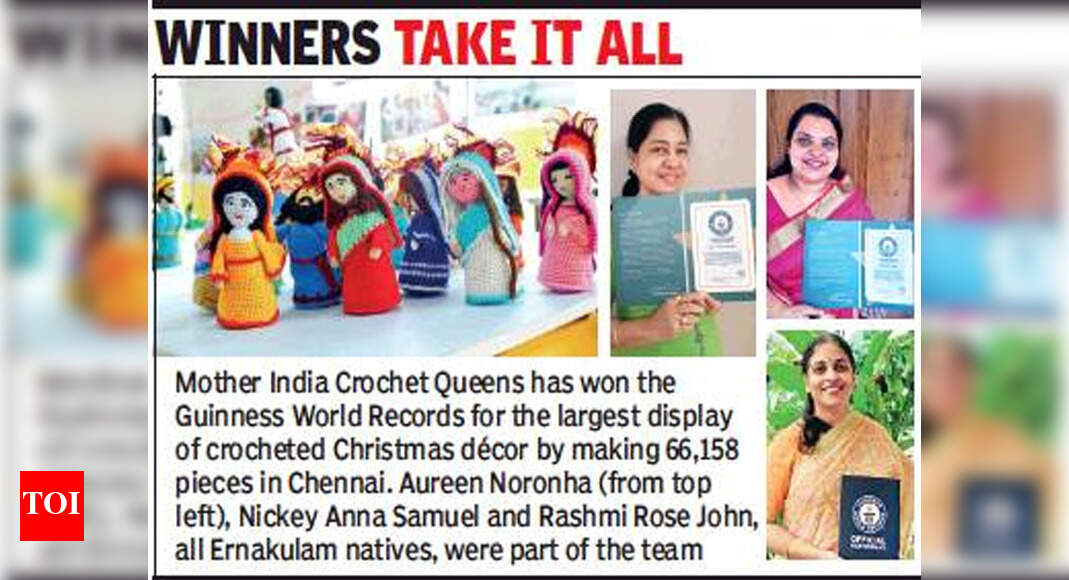Christmas decor 3 Kochi women among crochet queens to win world record