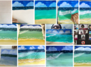 Participants make paintings using acrylic colours via virtual workshop