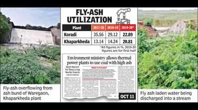 Forget 100%, fly-ash utilization of Koradi & Khaparkheda below 30%