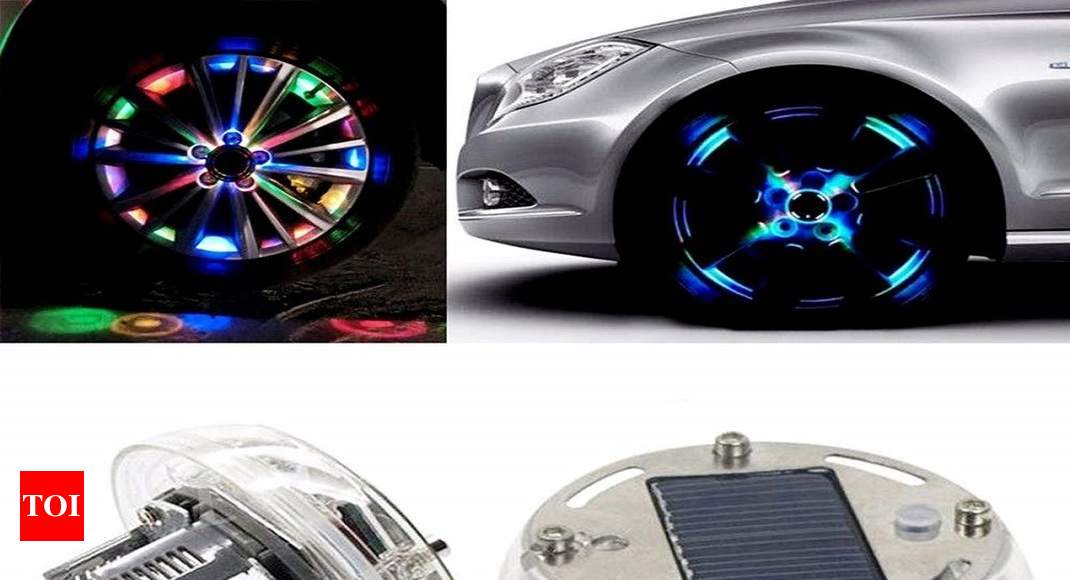 Car wheel hub store cap led light