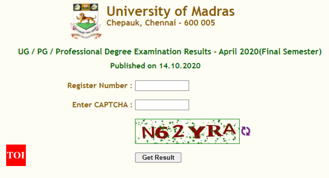 Madras University Results 2020: Madras University UG, PG, Degree Exam ...