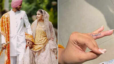 Niti Taylor gets husband's name tattooed on her ring finger