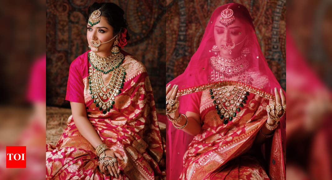 Buy Orange and red Banarasi pure silk wedding wear saree in UK, USA and  Canada
