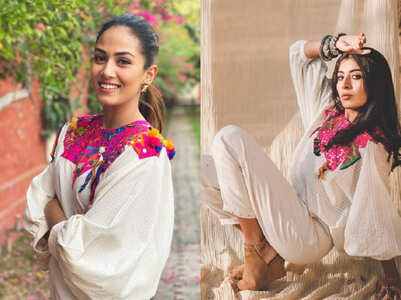 Mira Kapoor's balloon sleeves top with patchwork is so stylish