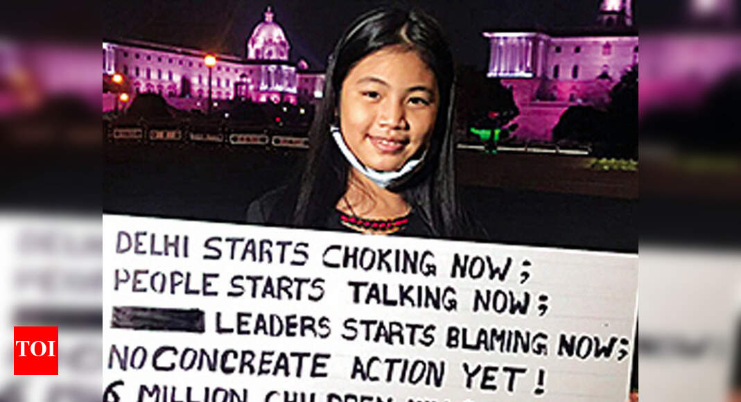 Nine-year-old spends night outside Rashtrapati Bhavan for better air - Times of India