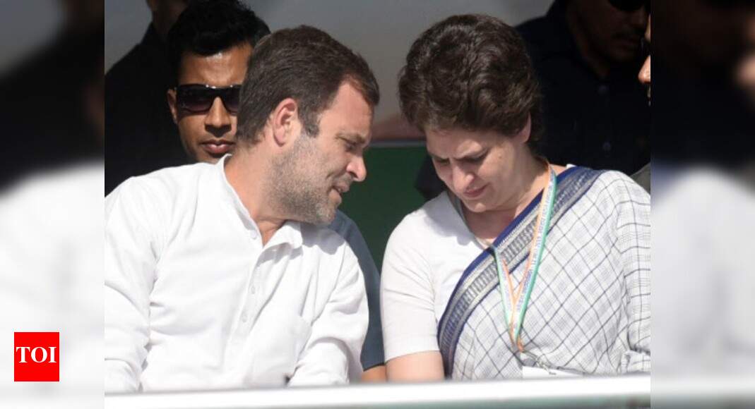 MP bypolls: Rahul, Priyanka lead Congress star campaigner list - Times of India