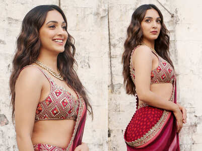 Kiara Advani just wore a sharara set as a sari and it could be your Karwa Chauth outfit this year