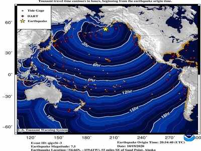 Tsunami alert for Alaska after major 7.5 magnitude earthquake